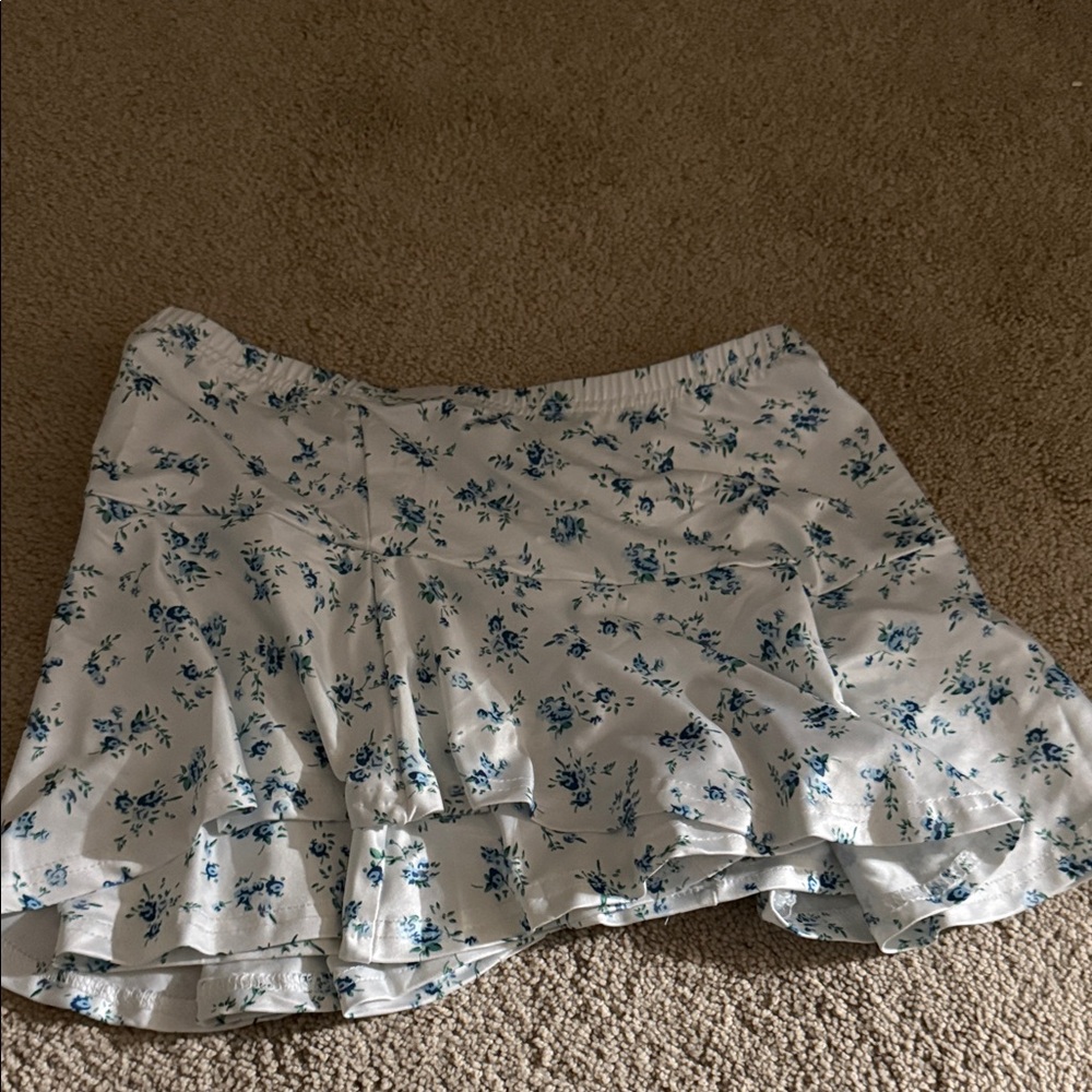 Floral Blue and White Women's Skirt